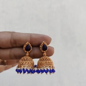 Blue kemp matte jhumka