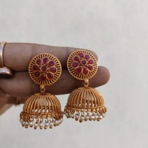 Ruby round jhumki