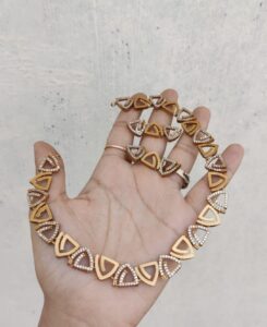 Golden necklace set
