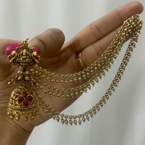 Golden jhumki with mattle