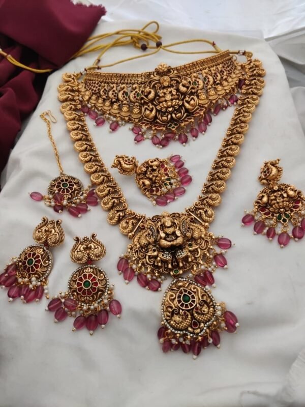 Pink semi bridal set