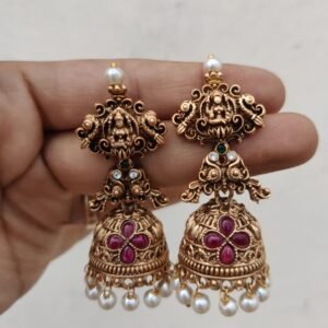 Temple jhumka  pearl