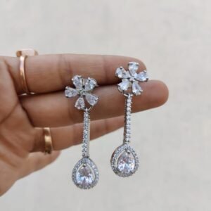 White ad earrings