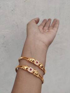 Golden elephant bangles set of 2