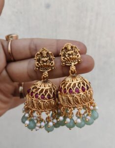 Temple jhumka pastel  2
