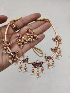 Lotus kemp necklace set golden