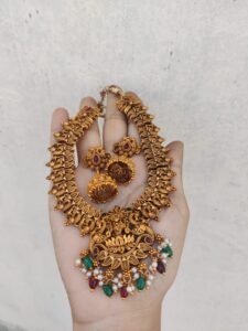 Temple necklace set multi copper