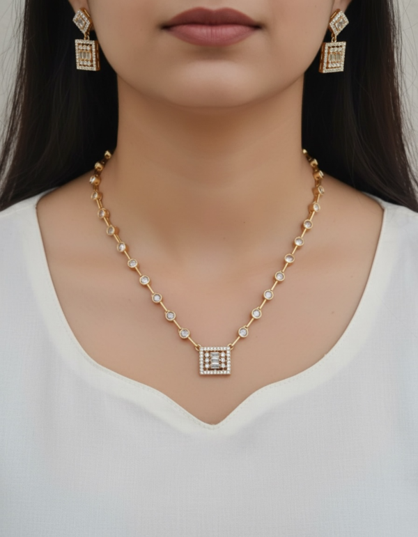 Cz white necklace design