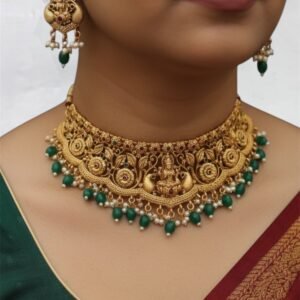 Photoroom_20251216_162537 Temple choker green beads set