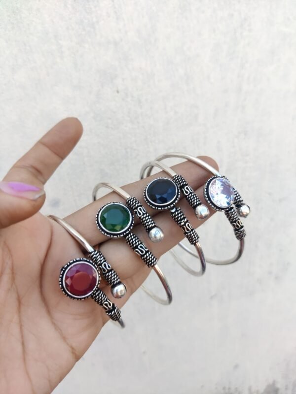 Set of 4 oxidised openable bracelet