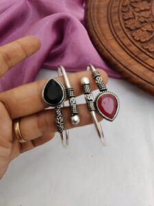 Oxidised bracelet 2  ( red and black)