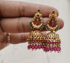 Maroon Cz Jhumki