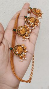 Peacock green choker set