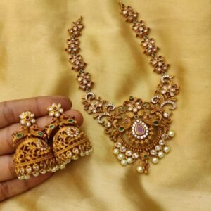 img-20231219-wa0072.jpg Premium quality cz necklace with jhumki gold look