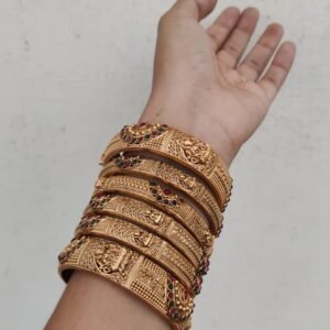 Temple bangles set of 6 ( size 2.6)