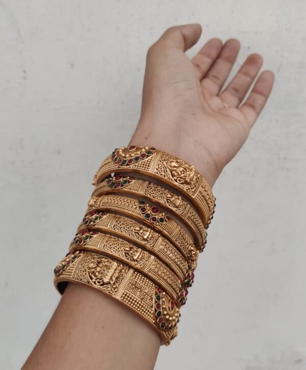 Temple bangles set of 6 ( size 2.6)