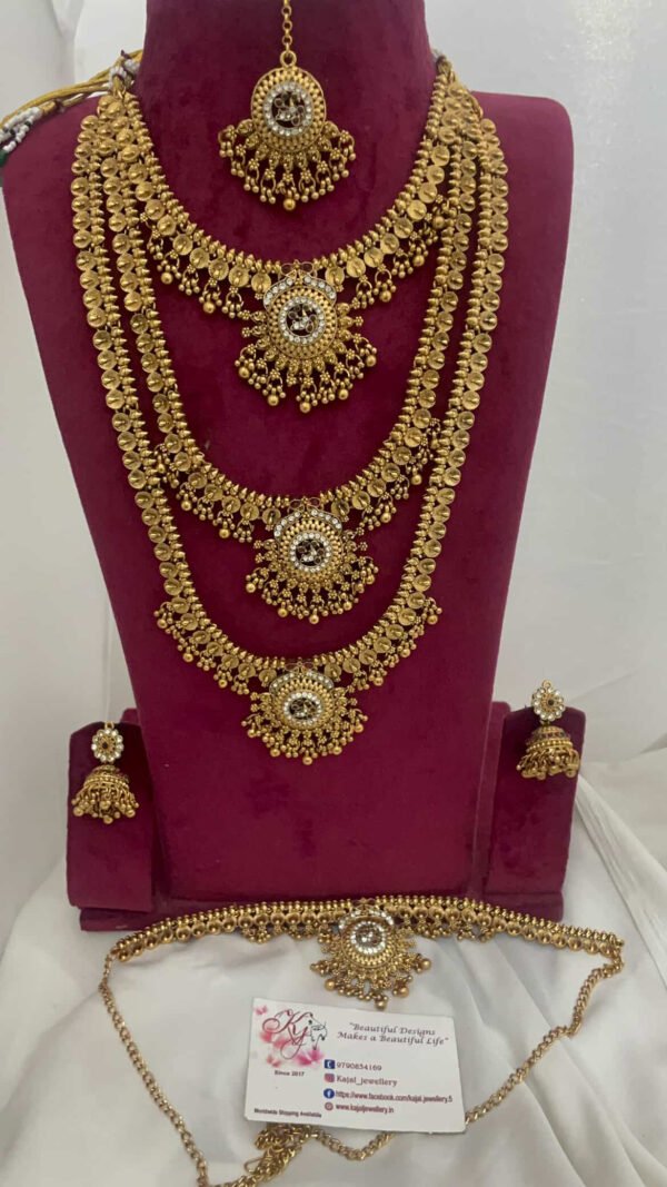 Three layer peacock semi bridal set