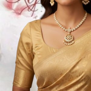 White micro plated gold chain set