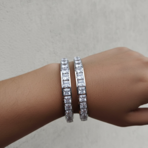 White stone bangles