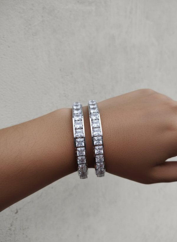 White stone bangles
