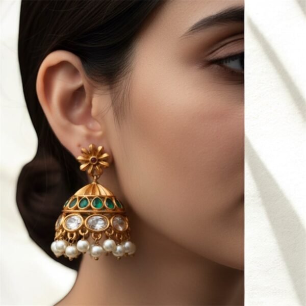 Cz Golden jhumki 3