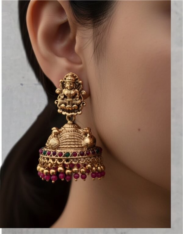 Photoroom_20260102_153601 Lakshmi red beads jhumki