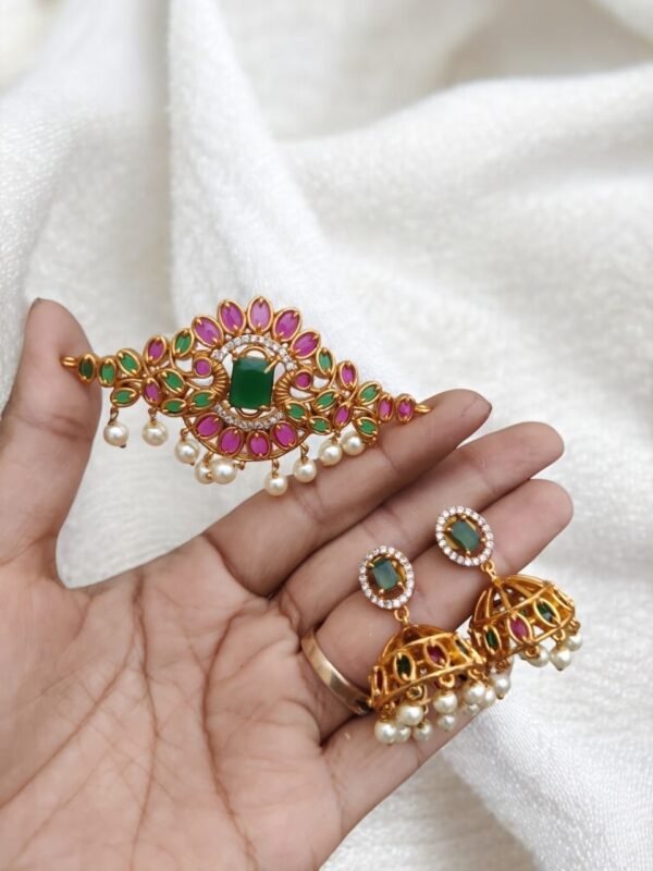 Kemp premium cz choker with jhumki