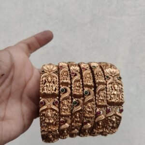 Heavy temple bangles set of 6 (2.4)