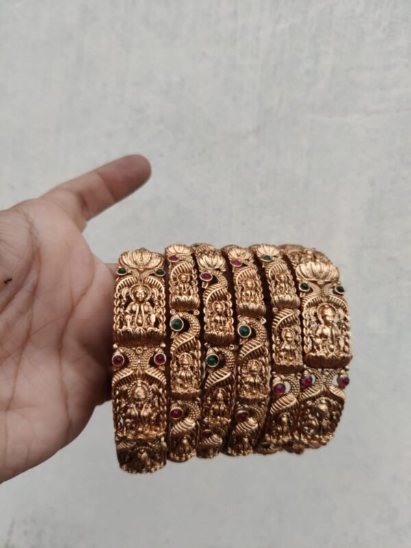 Heavy temple bangles set of 6 (2.4)