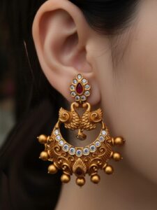 Peacock jhumki stud
