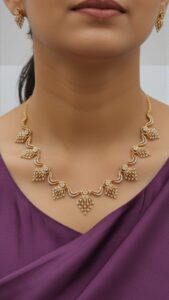 Ad necklace set gold finish