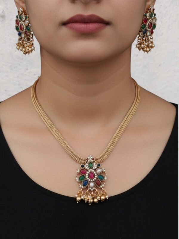 Navratan necklace golden set