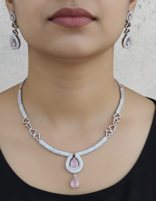 Baby pink ad necklace
