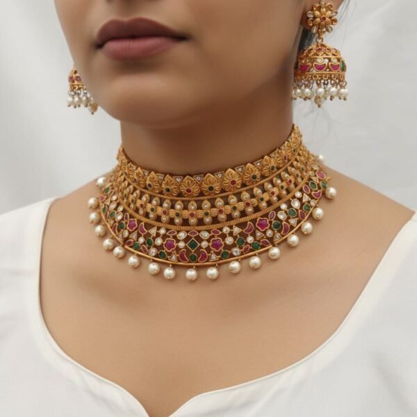 Cz  choker golden set