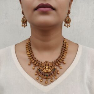 Temple necklace set 1 copper antique look
