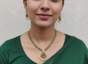 Green cz kemp necklace set