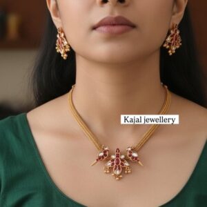 Pink kemp necklace set