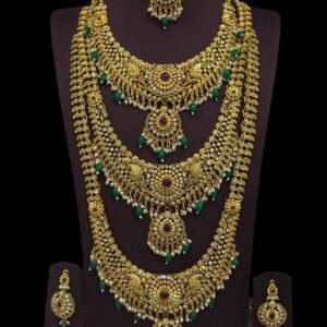 Photoroom_20260227_164523 Three layer non idol bridal semi green beads set