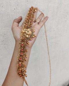 Lakshmi hip belt coral beads