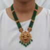 d6230b03-ee91-4261-b2bd-625ad45000b2 Green beads Lakshmi long set