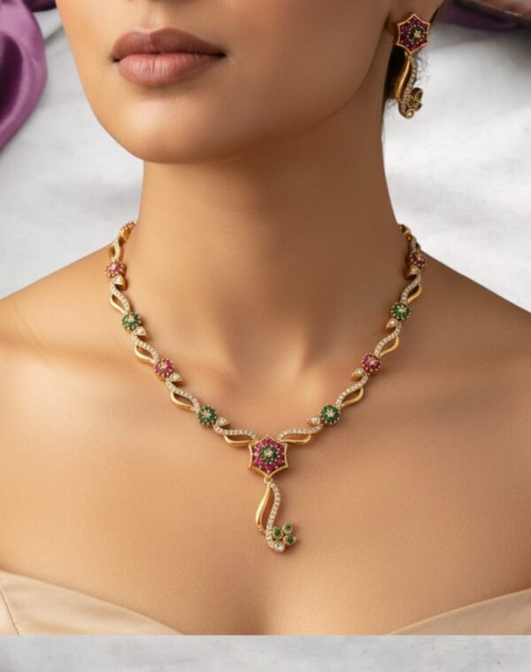 Cz multi necklace