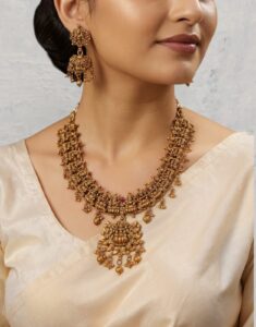 Copper Lakshmi necklace set