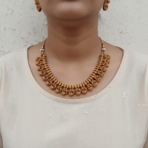 Peacock copper necklace set