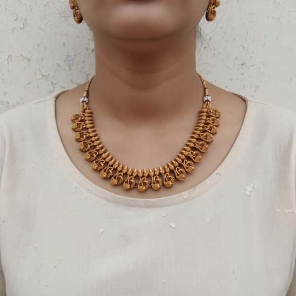 Peacock copper necklace set