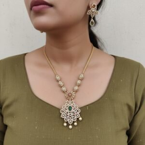 Cz Golden Ad necklace set