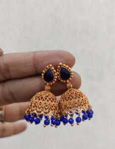 Blue matte jhumki