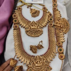 Heavy Lakshmi temple semi bridal set