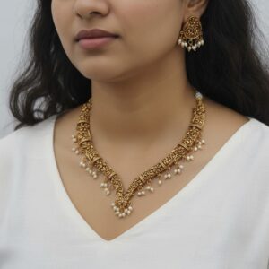 Matte necklace set v shape