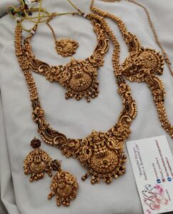 Lakshmi temple semi bridal set
