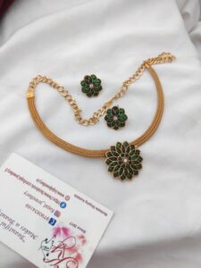 Green choker beads kemp stone set 2
